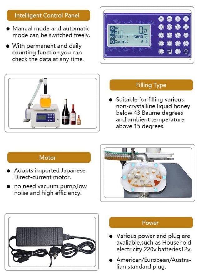 Portable Automatic Honey Filling Machine Detail